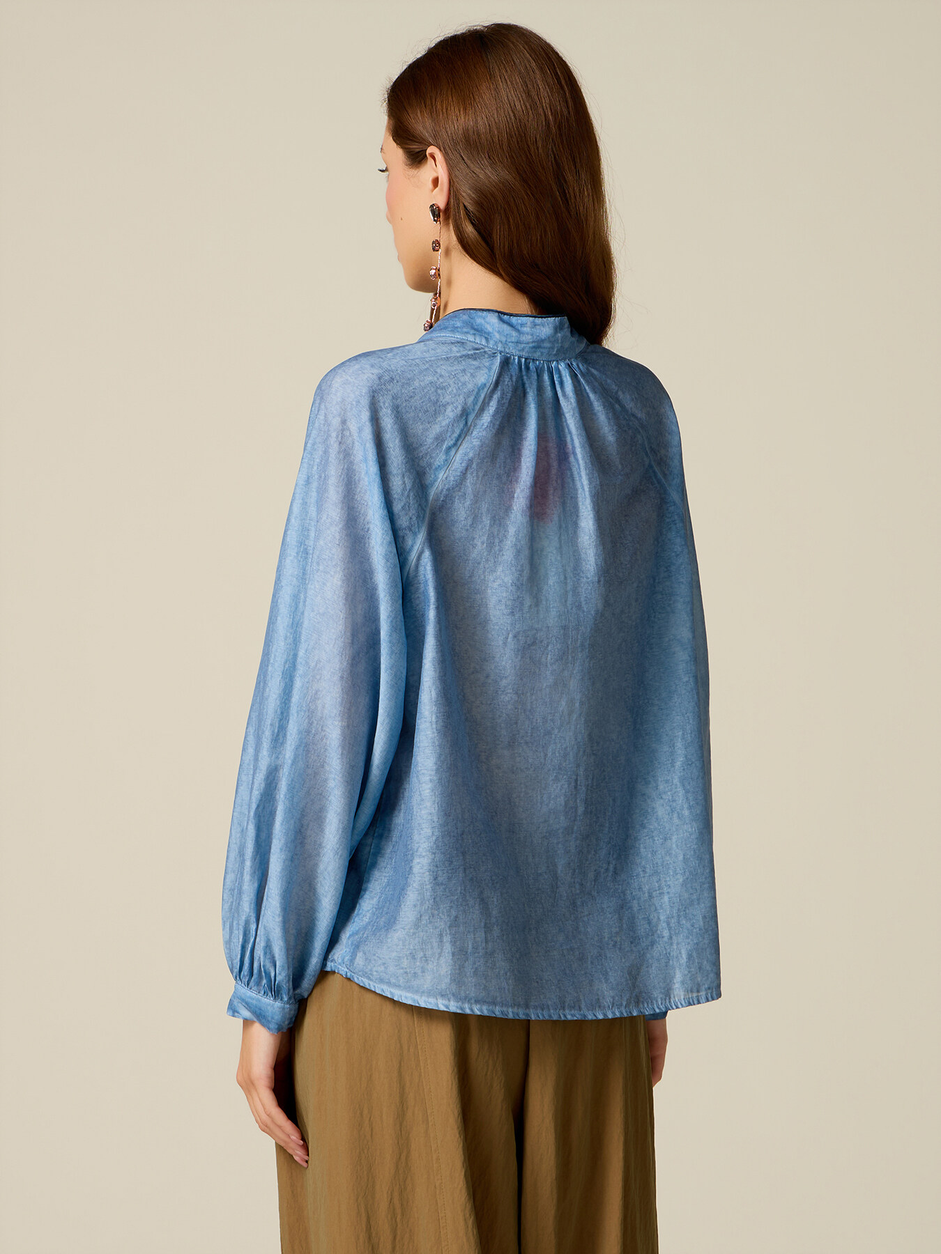 Chemise m&eacute;lang&eacute;e lyocell effet d&eacute;lav&eacute; image number 1