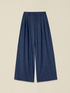 Wide-leg palazzo pants with denim effect image number 4