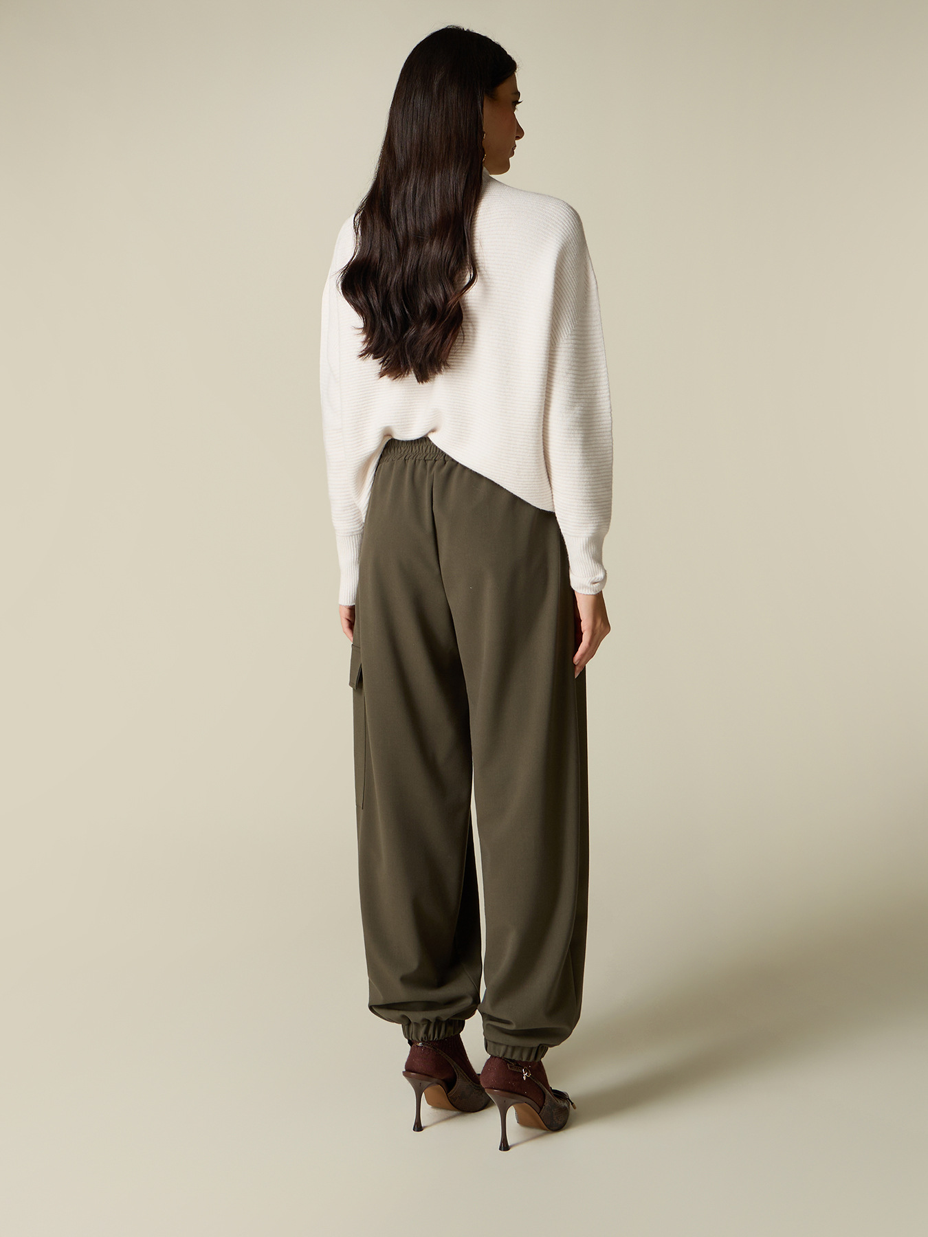 Polyester-viscose cargo pants image number 1