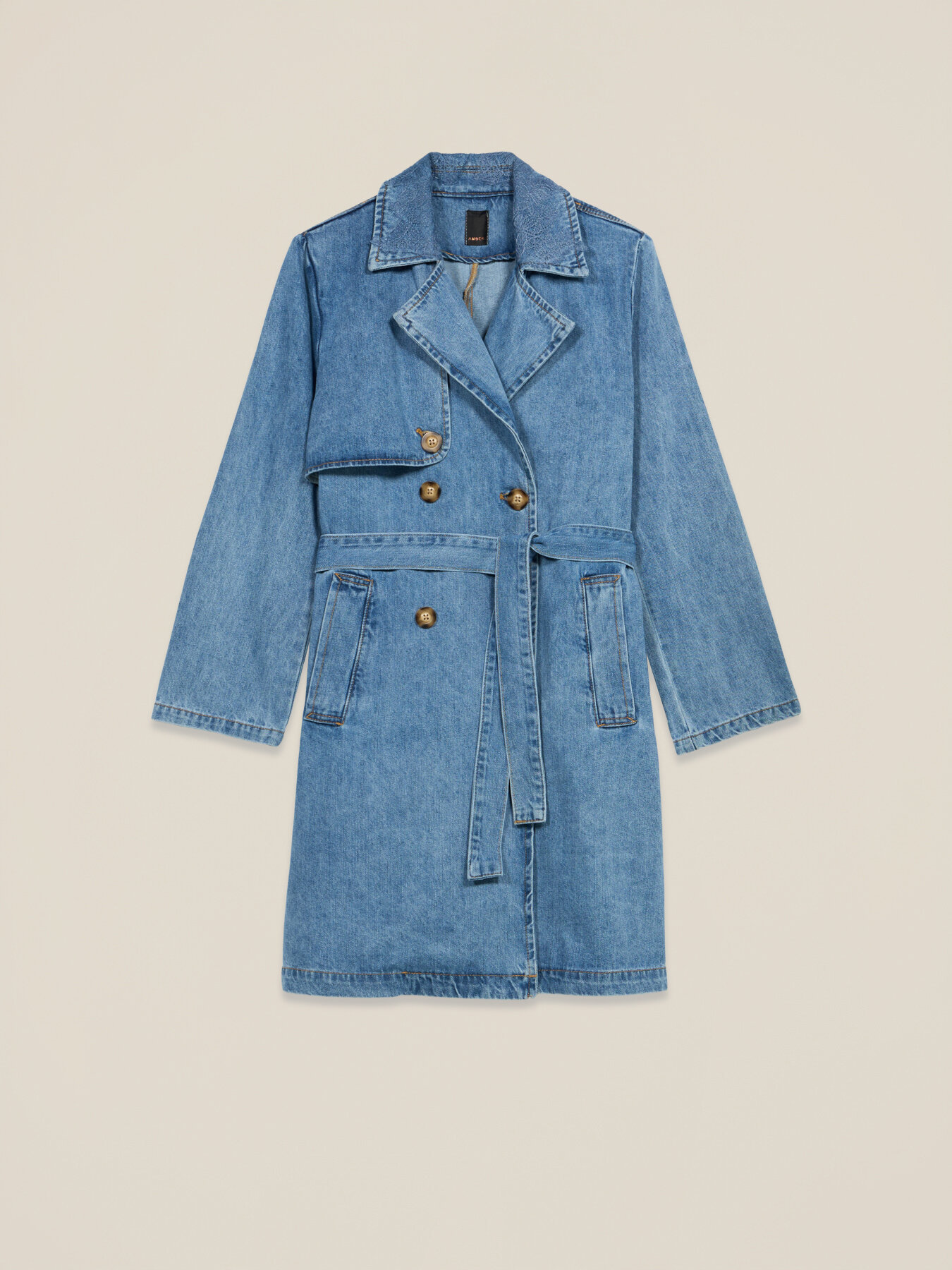 Trench en denim m&eacute;lang&eacute; &agrave; de la viscose image number 4