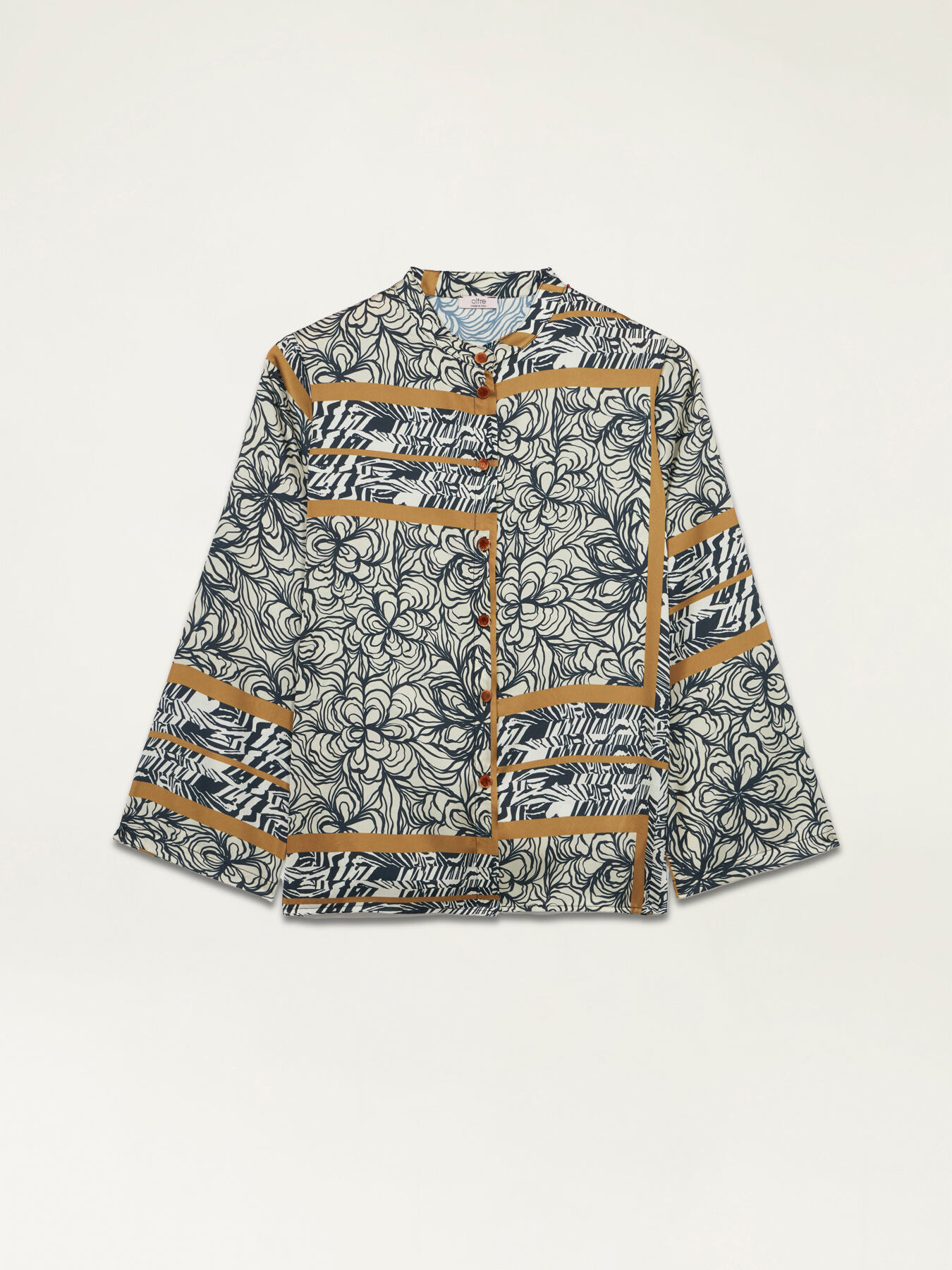 Patterned satin shir image number 3