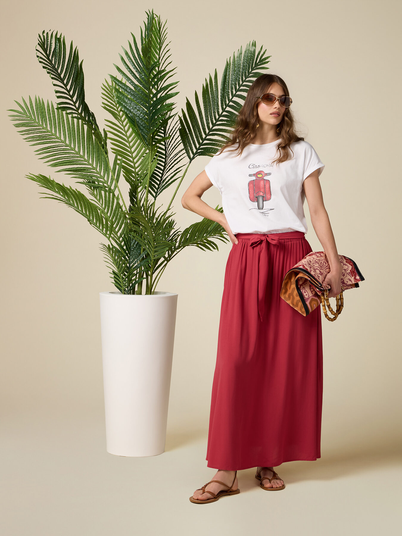 Long viscose skirt image number 0