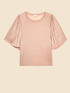 Lurex-T-Shirt mit Plissee-&Auml;rmeln image number 3