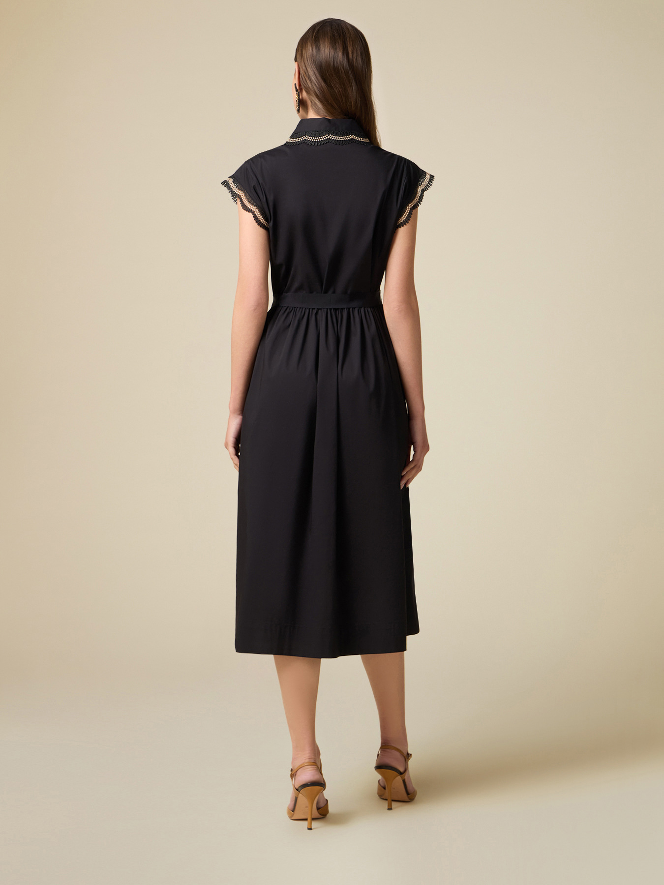 Vestito chemisier con dettagli in macram&eacute; image number 1