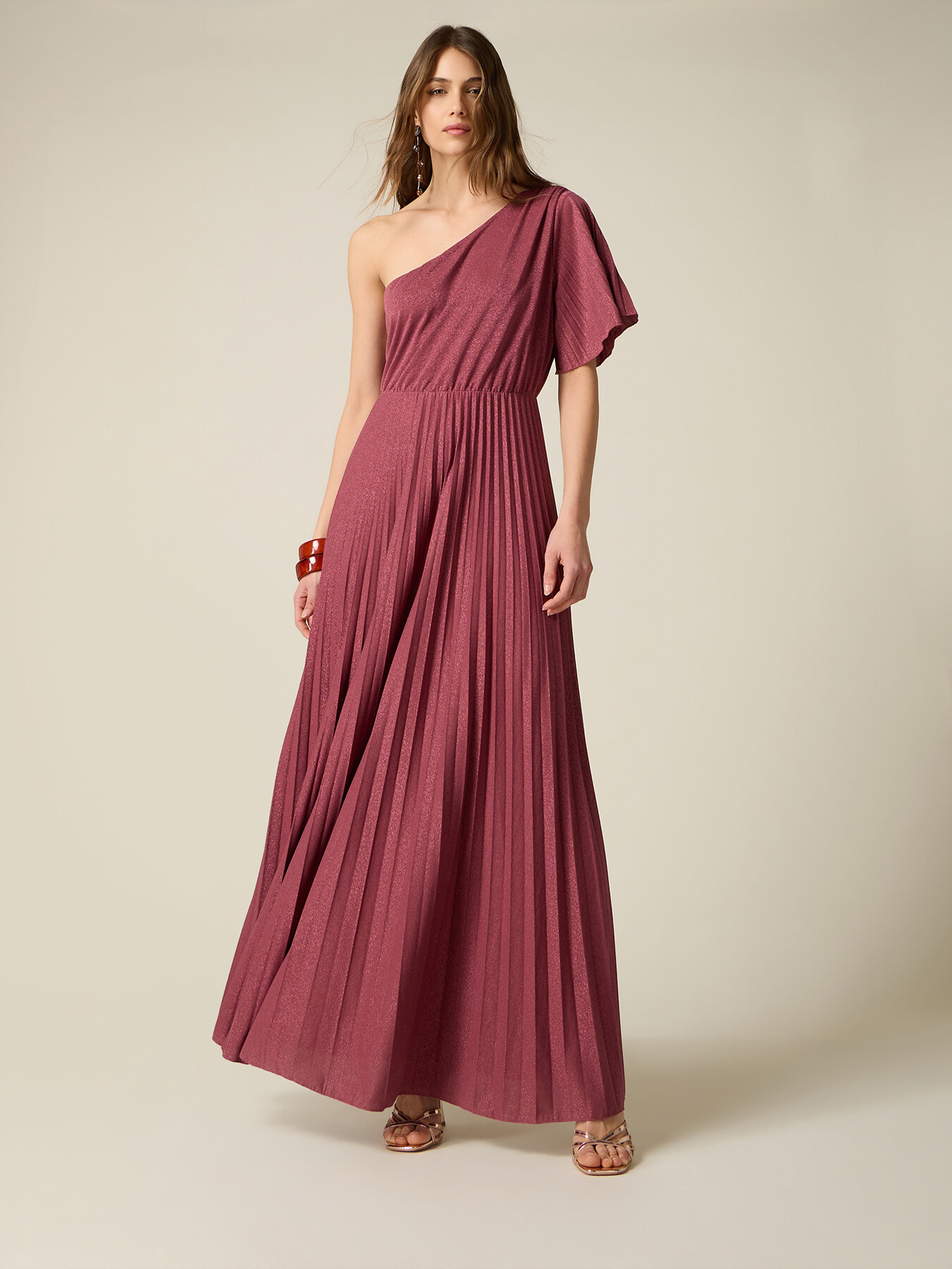 Lurex one-shoulder dress image number 0