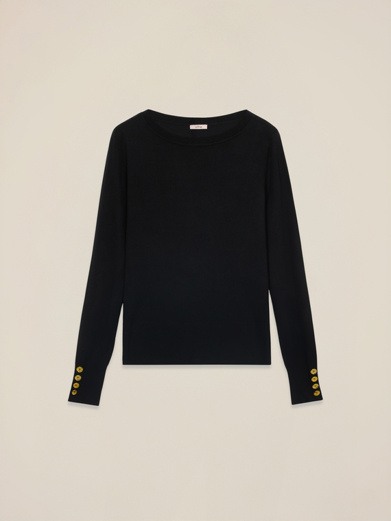 Sweater with decorative buttons