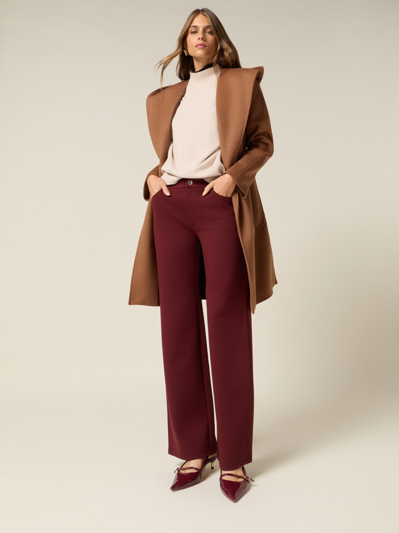 Cotton blend palazzo pants image number 0