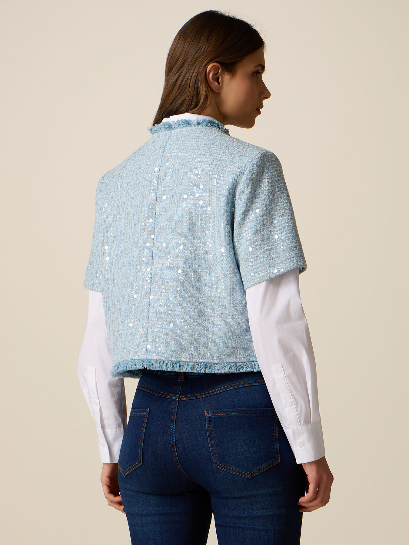 Veste courte &agrave; paillettes image number 1