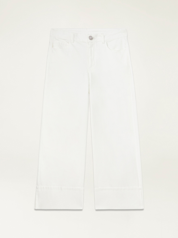 Pantalones cropped en drill de algodón