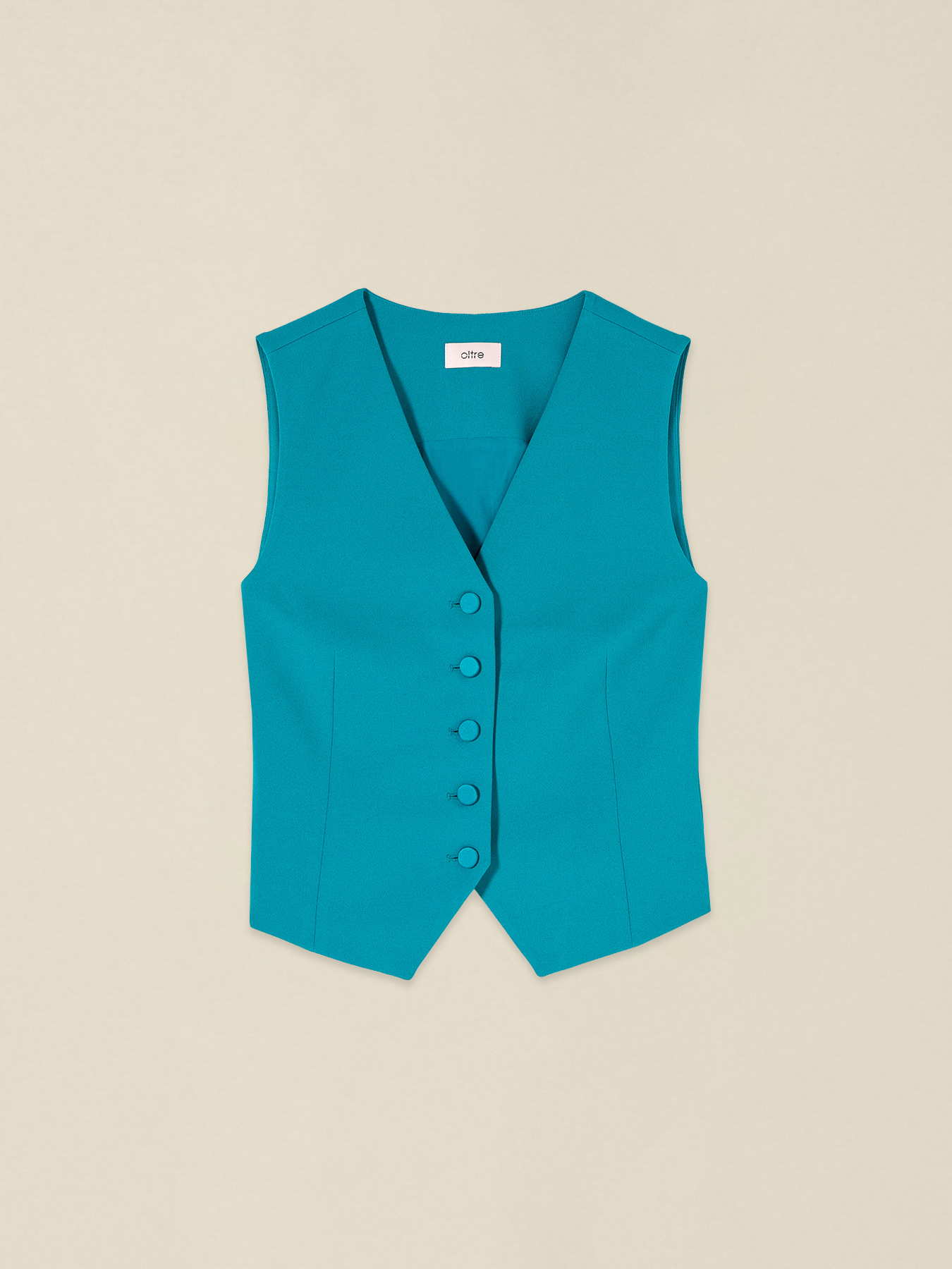 Crepe fabric vest image number 0