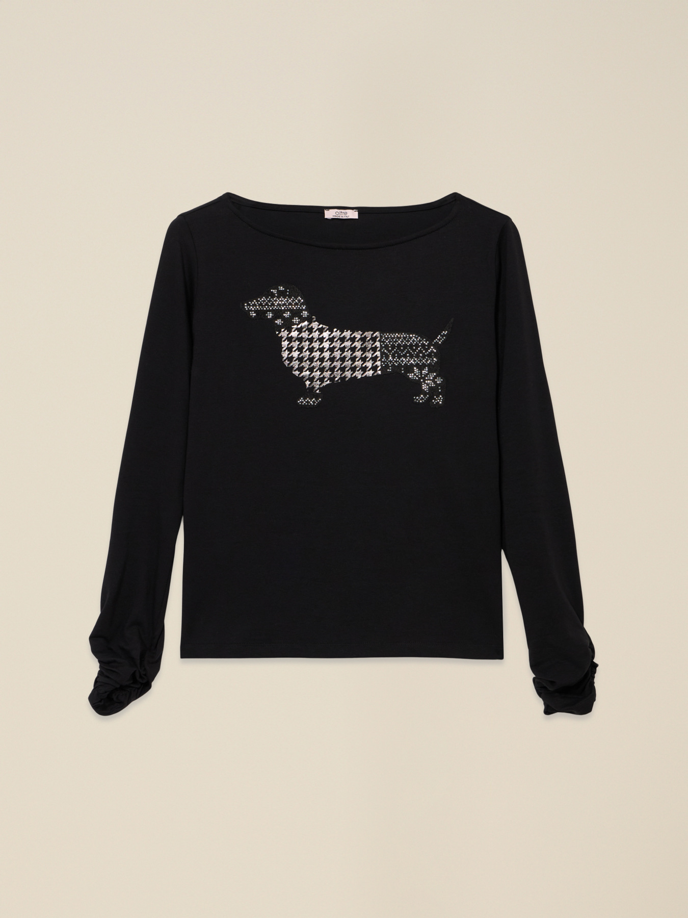 Long sleeve t-shirt with print and appliqu&eacute;s image number 3