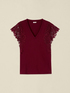 T-Shirt mit V-Ausschnitt und Spitze image number 3
