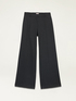 Pantaloni cu picior larg din material pied de poule image number 4