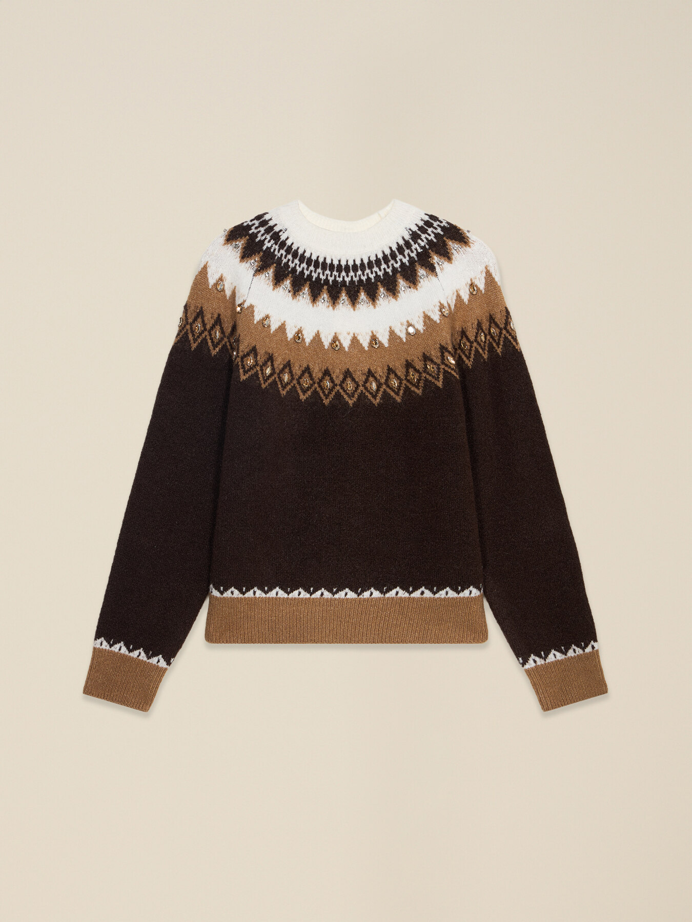 Jacquard-pattern sweater with stud embellishments image number 0