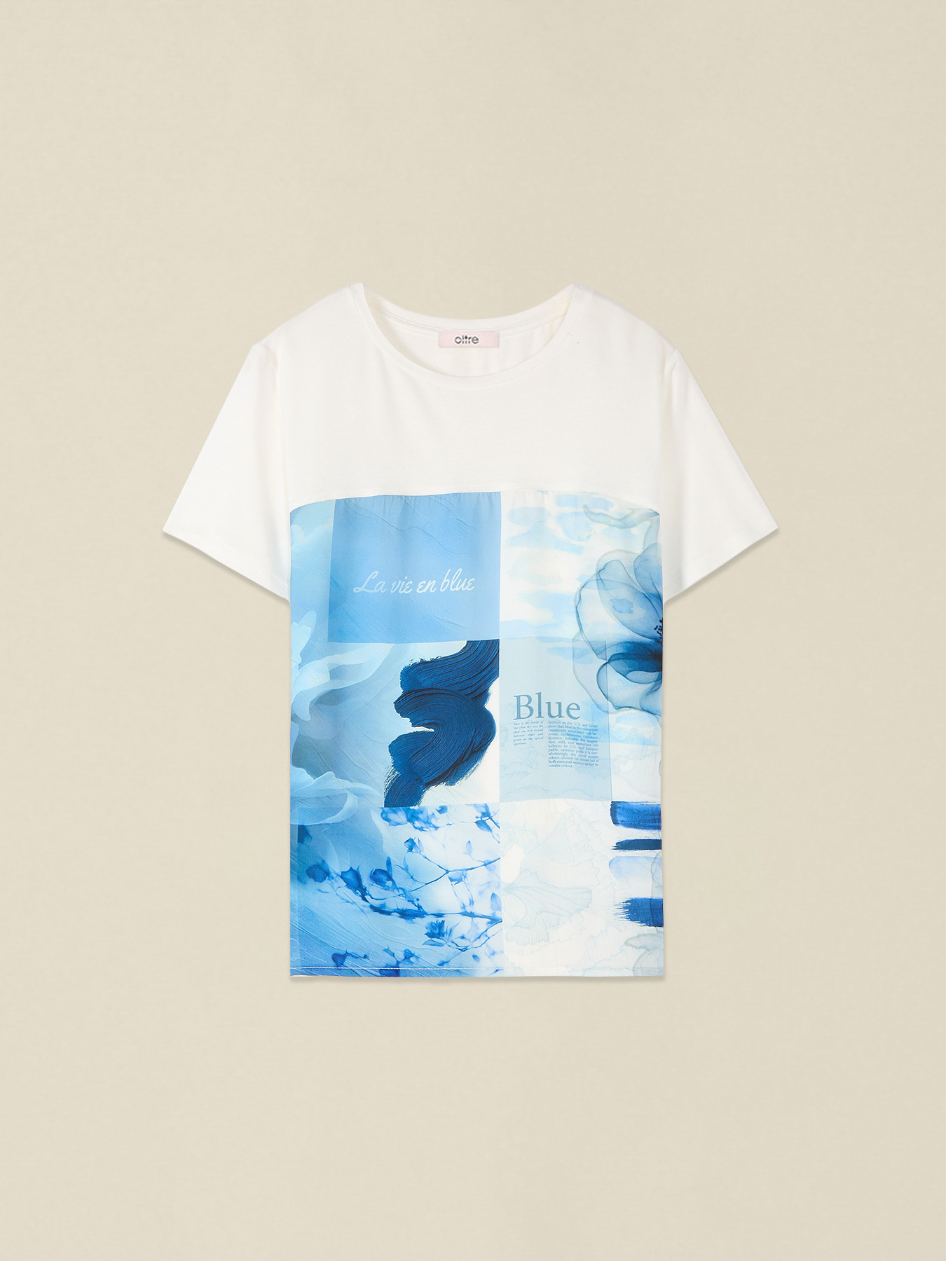 T-shirt avec insert en satin imprim&eacute; image number 0