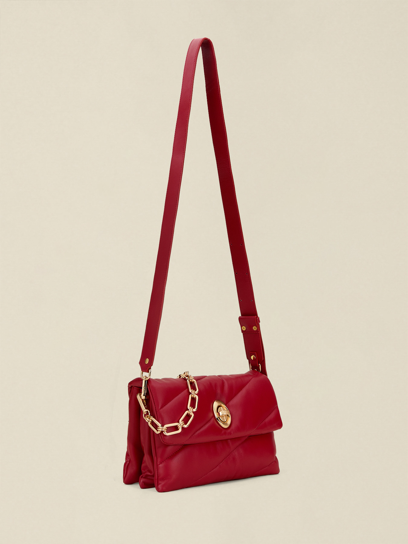 Ophelia puffy Tasche aus echtem Leder mit Steppmuster image number 4