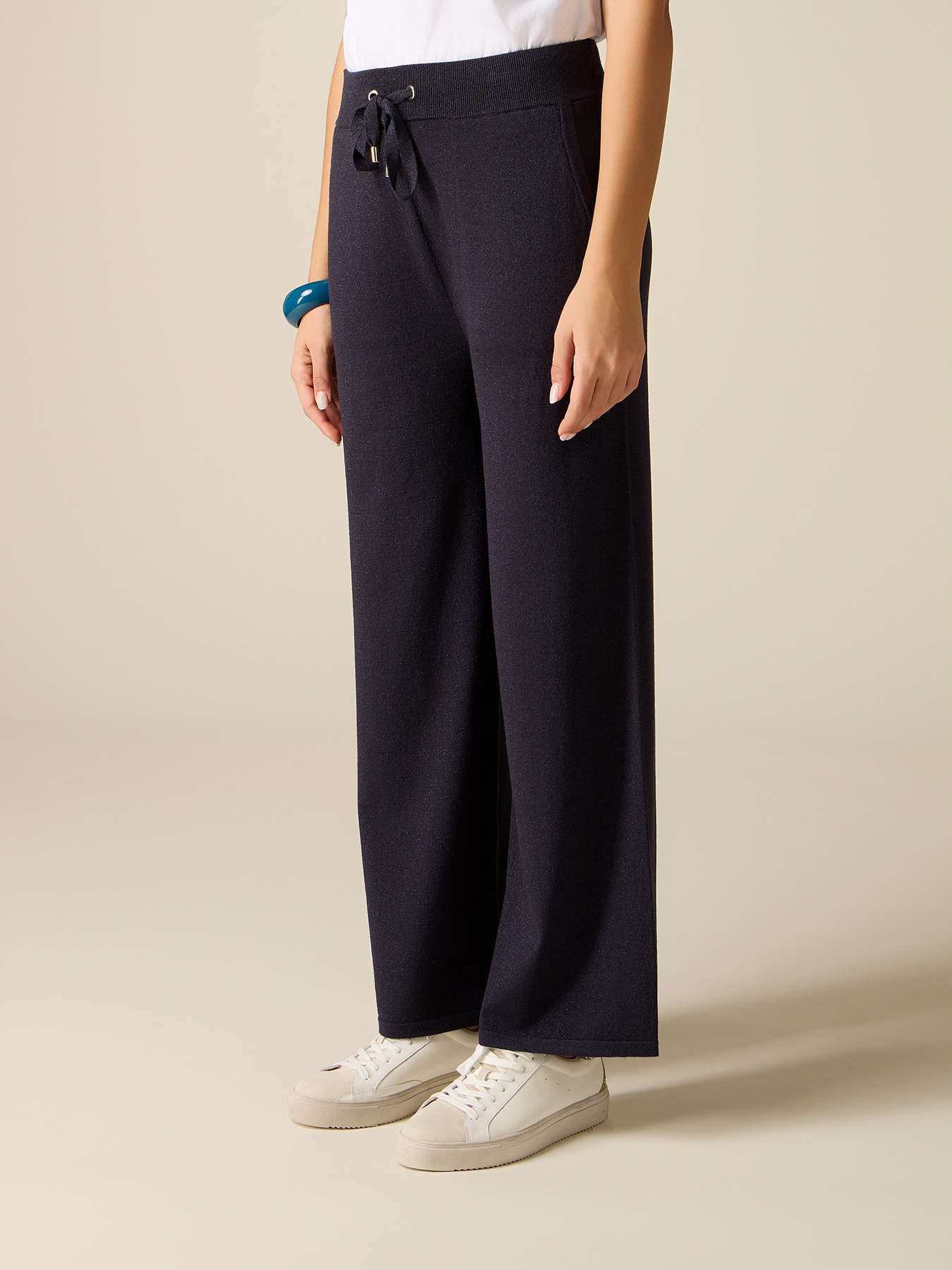 Joggers in maglia lurex image number 3
