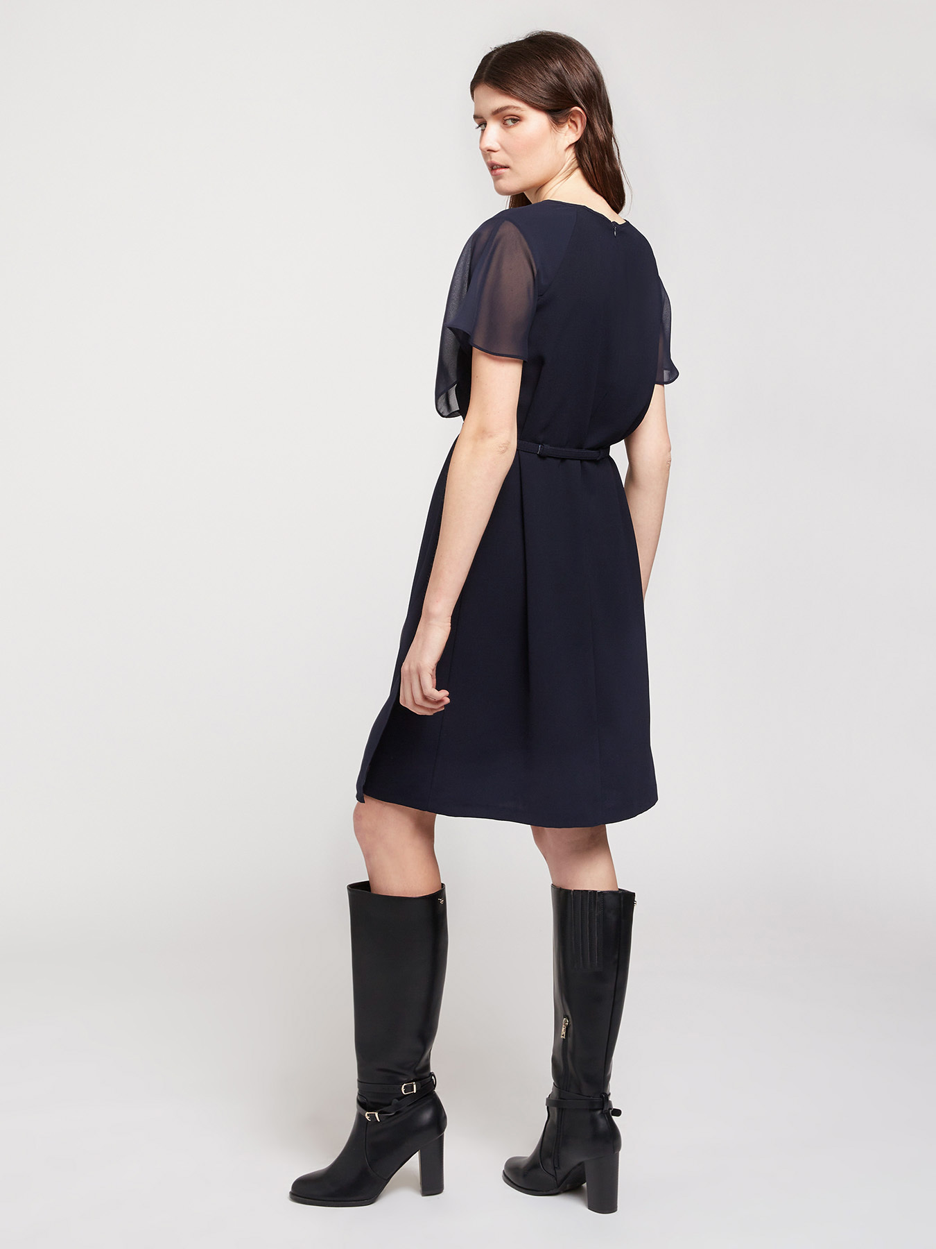 Vestito doppio strato con cintura image number 1