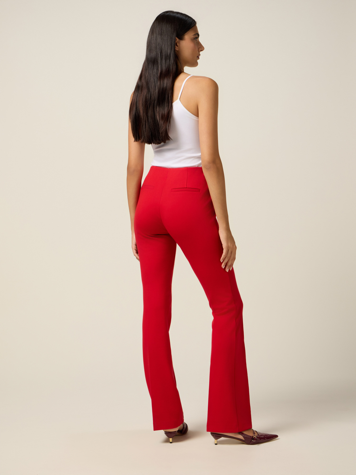 Flare pants in milano stitch image number 1
