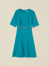 Flared dress with metal belt image number 3