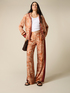 Patterned satin palazzo pants image number 0