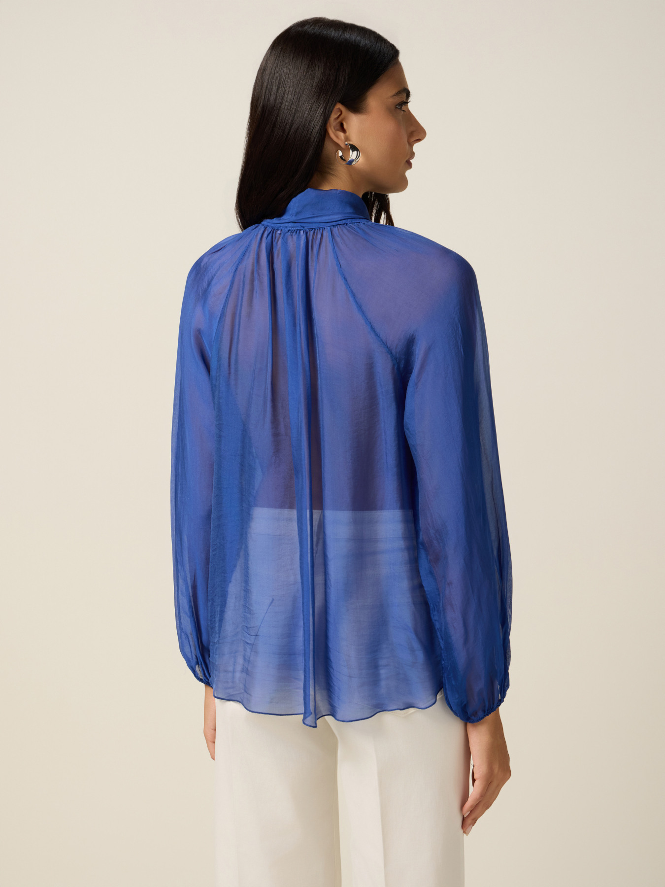 Blusa de voile mezcla de seda image number 1