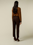 Cigarette-cut trousers in corduroy-effect fabric image number 1