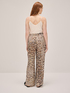 Pantaloni wide leg in raso animalier image number 1