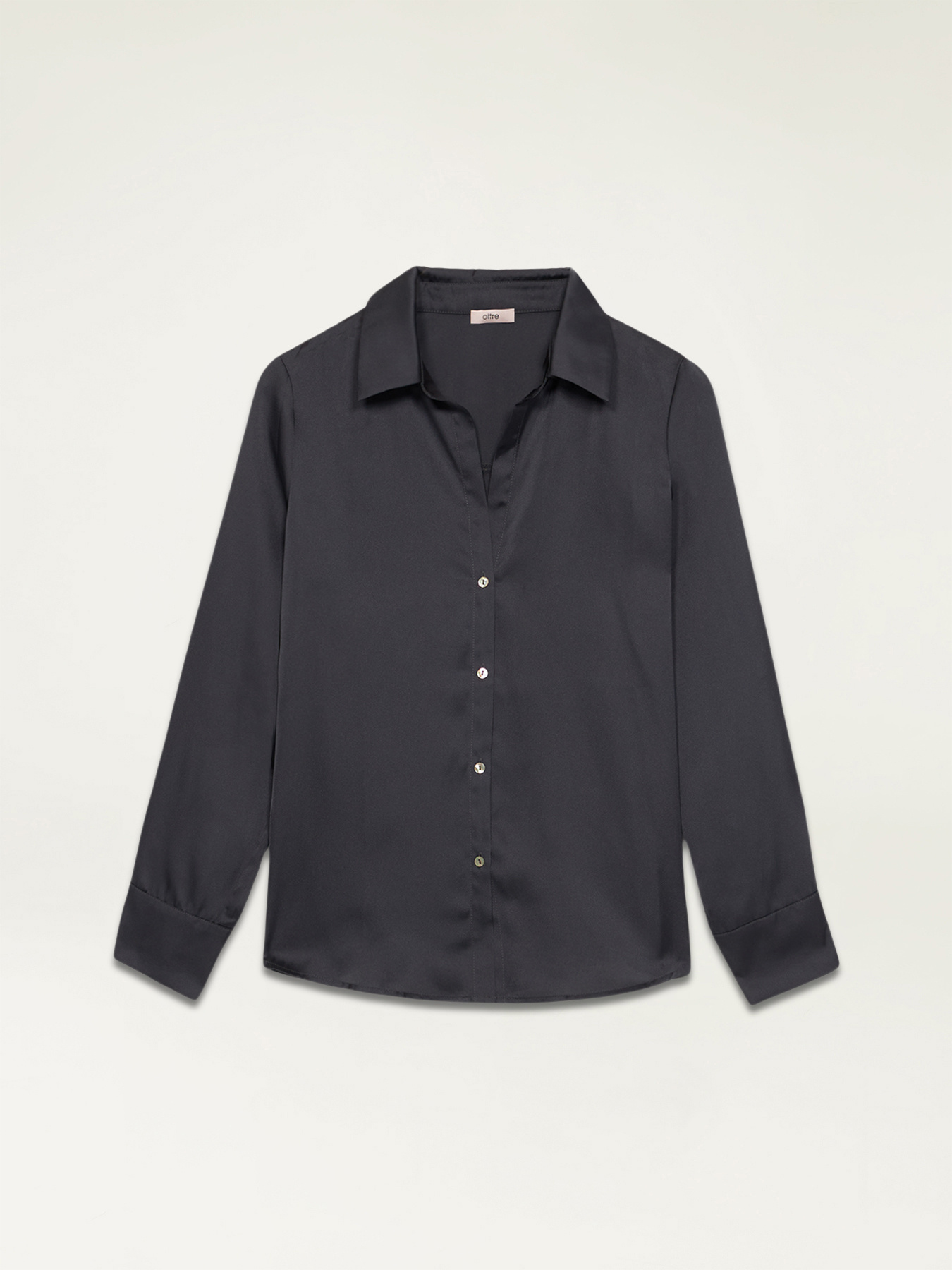 Camicia in raso tinta unita image number 3
