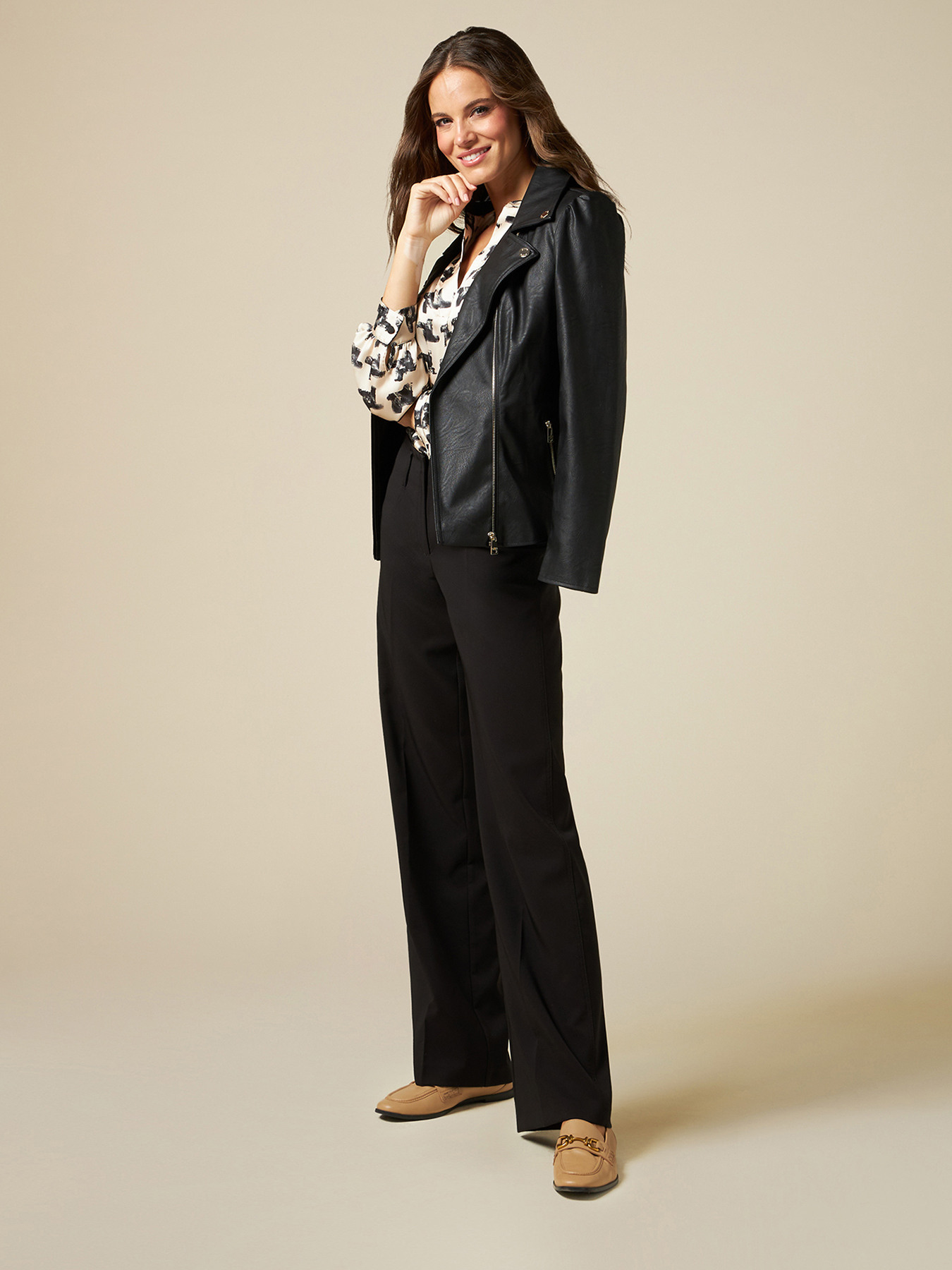 Blousonjacke in Leder-Optik mit G&uuml;rtel image number 3