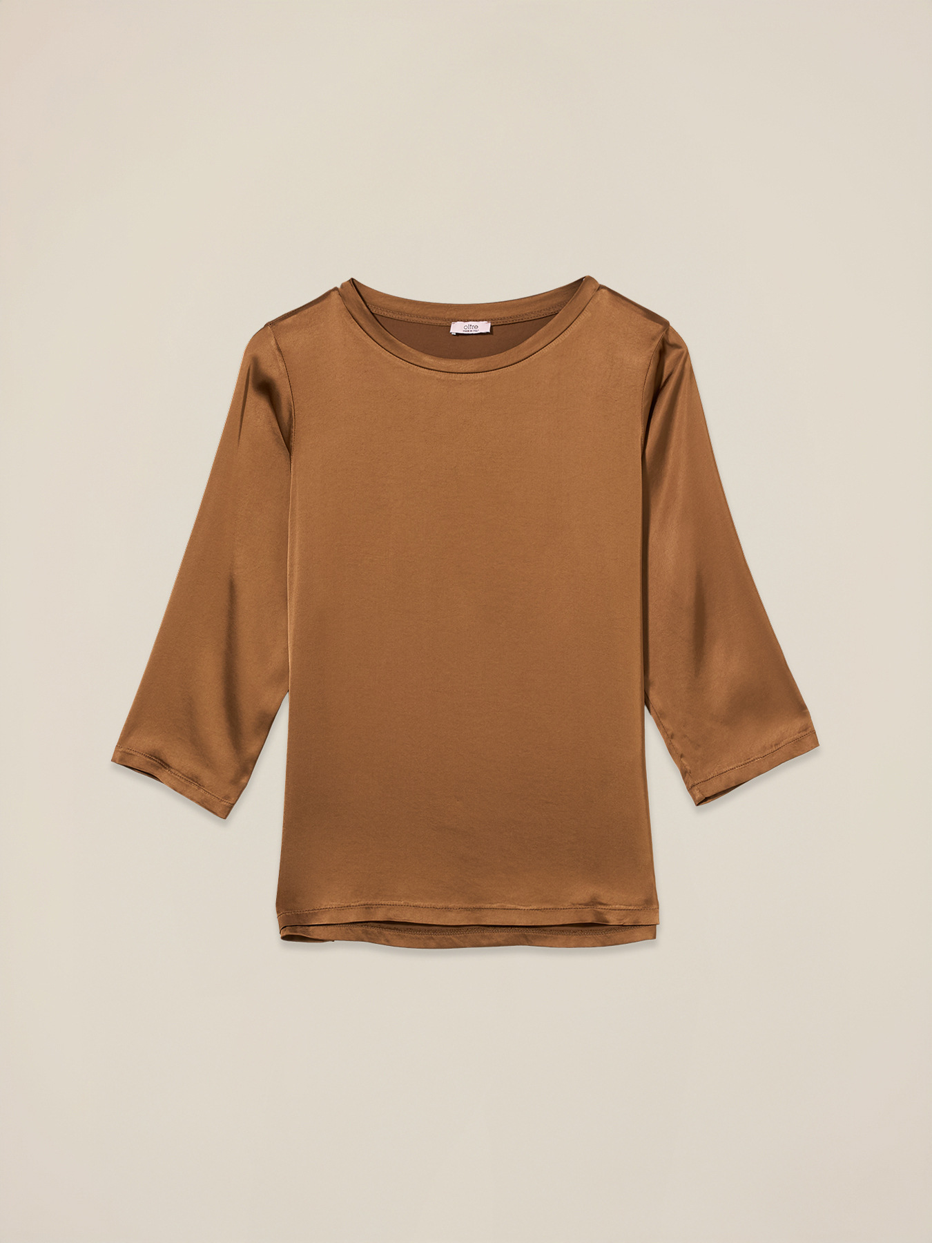 Stretch viscose satin blouse image number 0