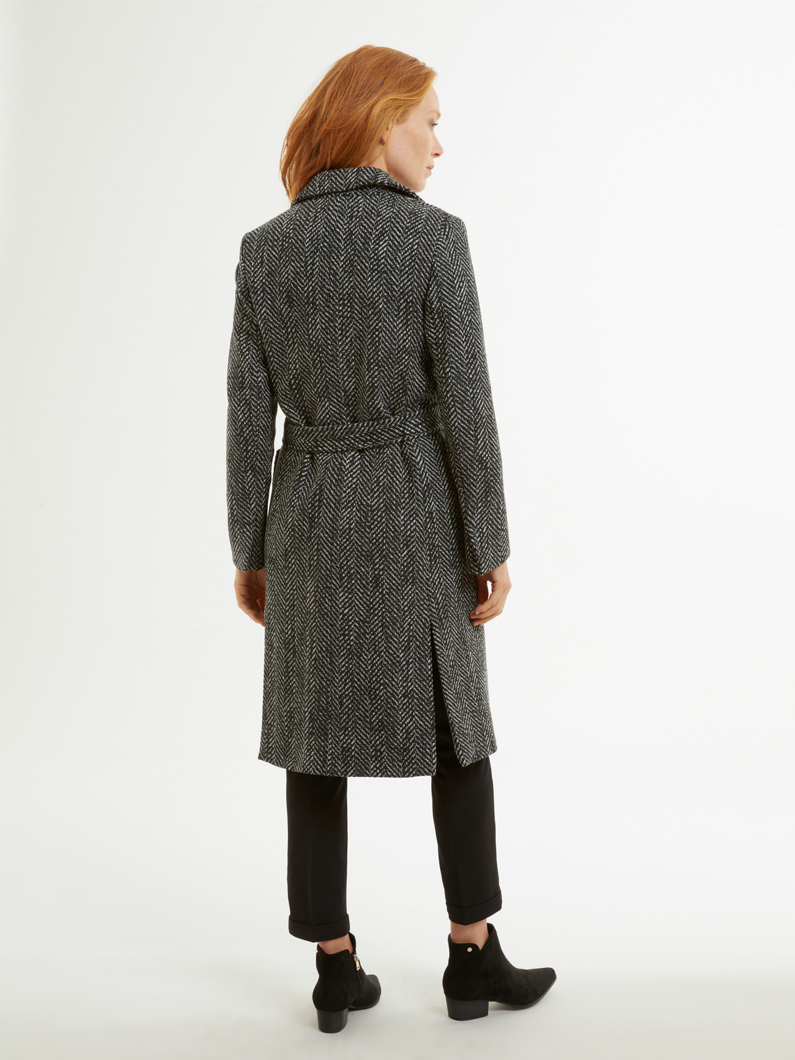 wool blend herringbone coat