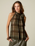 Patterned top with halter neckline image number 0