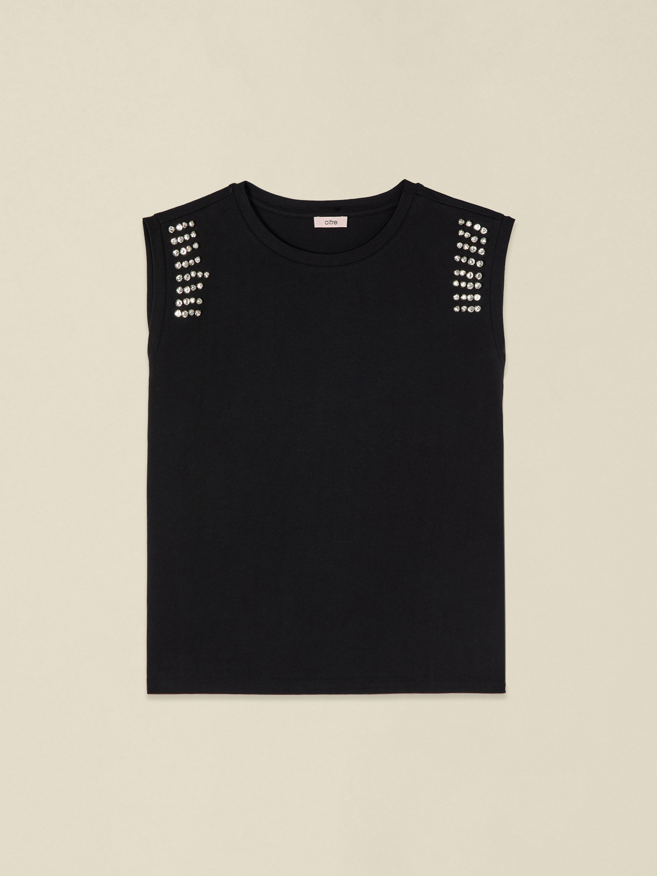 Cotton t-shirt with stone settings image number 3