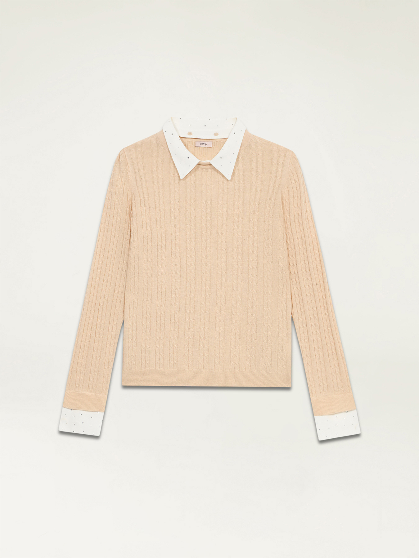 Maglia a trecce con dettagli camicia image number 3