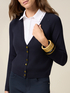 Cardigan col V m&eacute;lange viscose image number 2