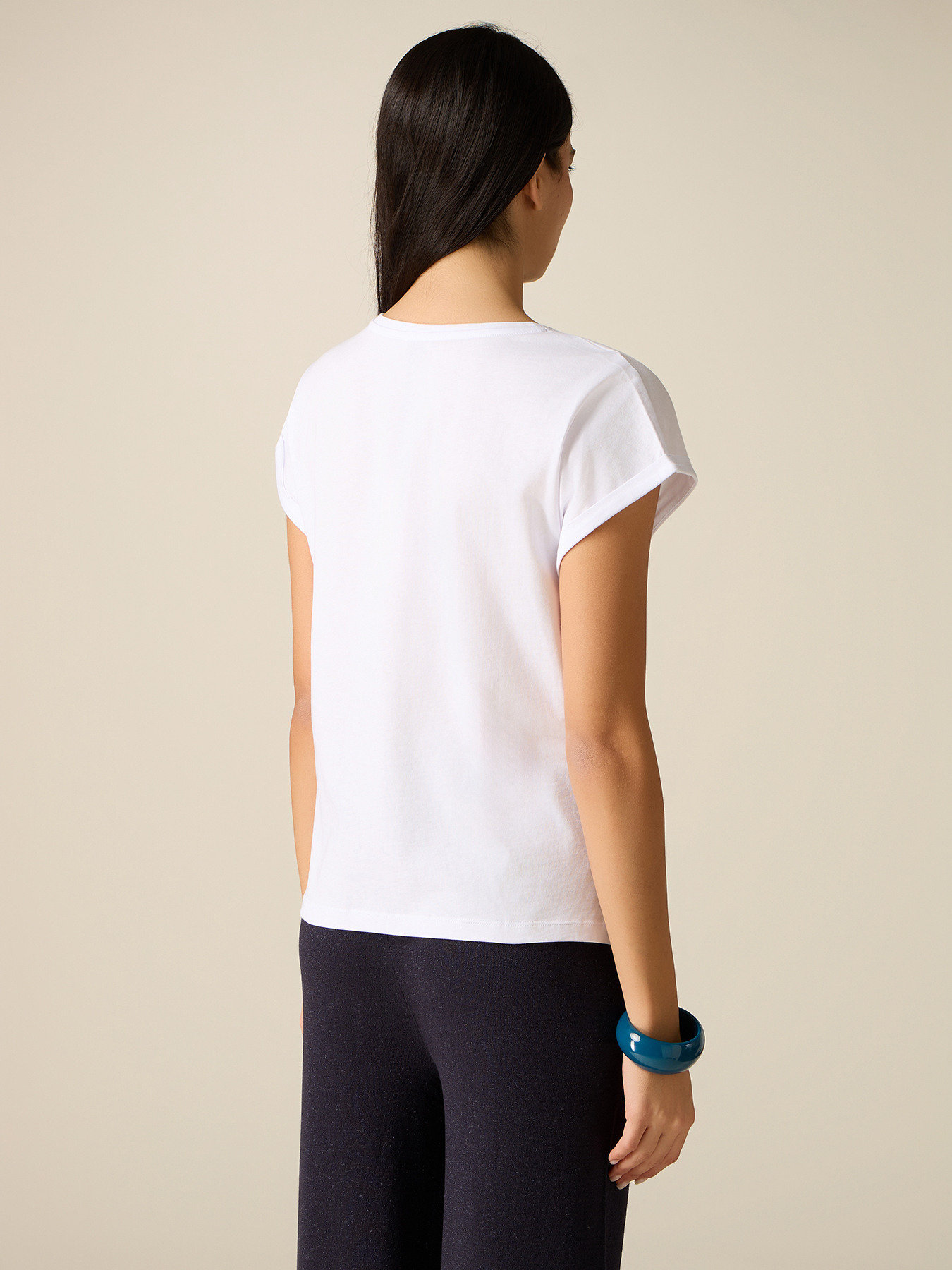 Cotton t-shirt with jewel patch image number 1