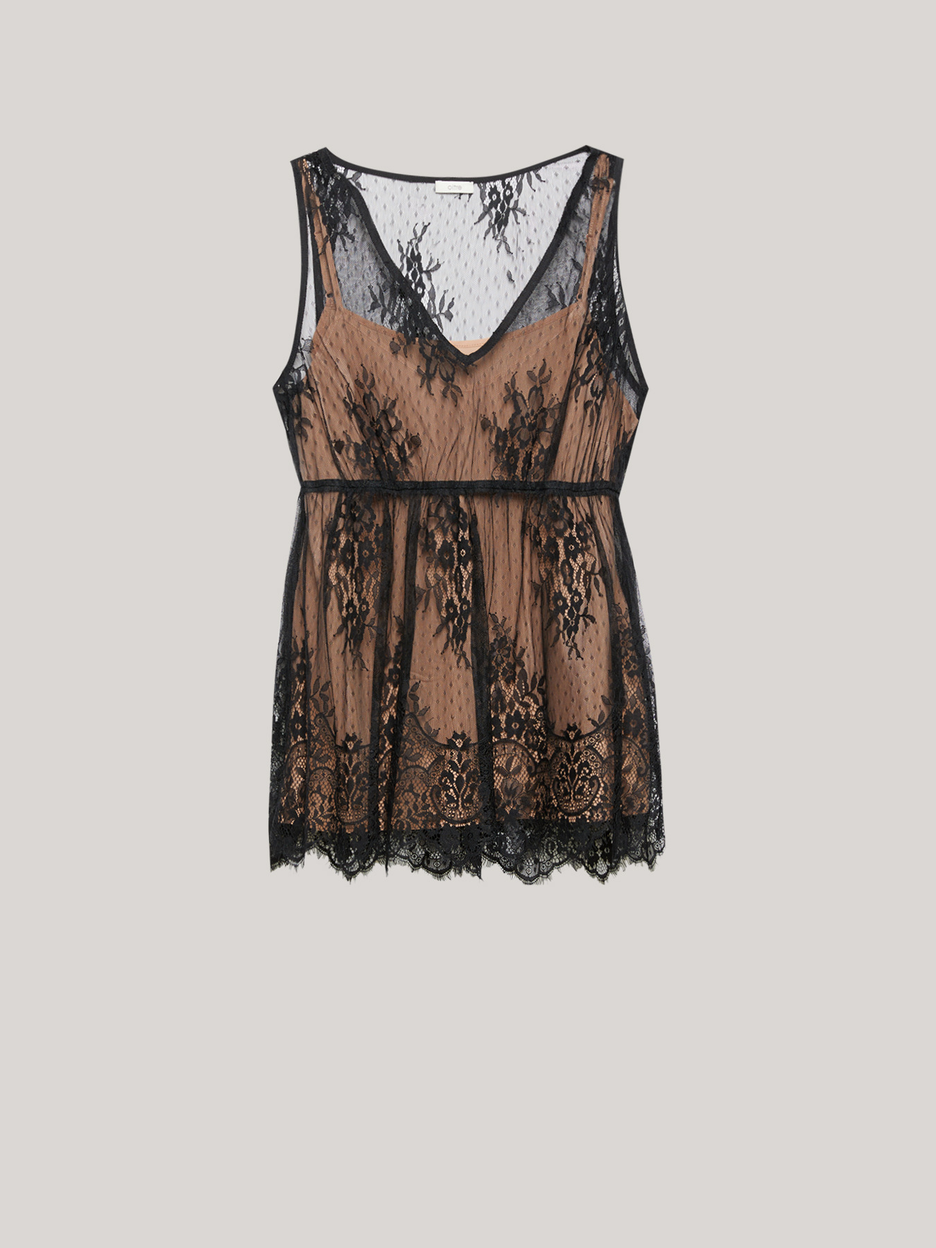 Lace top with contrasting lining image number 3