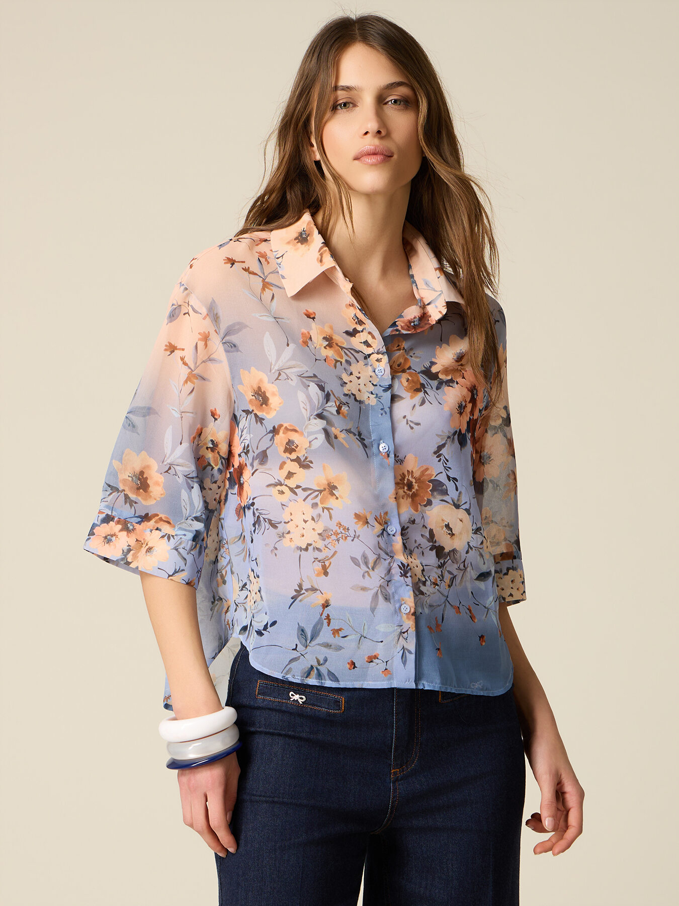 Camisa boxy estampada image number 0