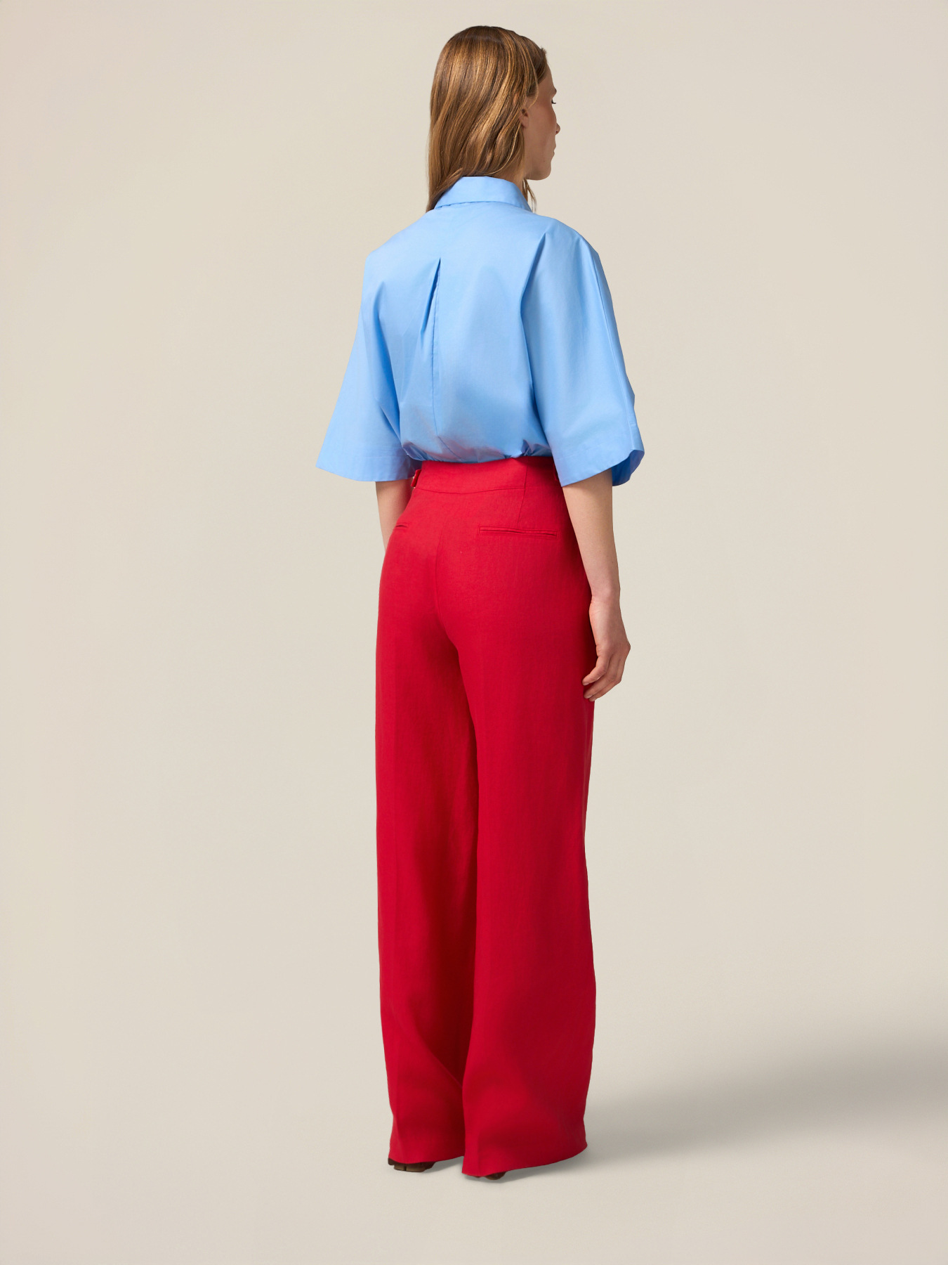 Pantalon palazzo 100% lin image number 1