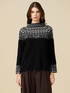 Pullover mit Intarsien und Steinen image number 0