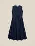 Midi poplin dress with belt image number 3