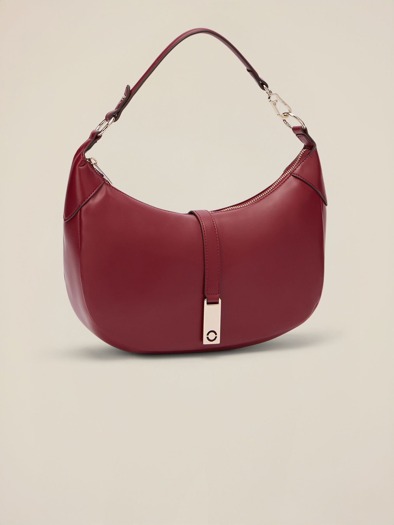 Shoulder bag with zip and metal charm image number 3