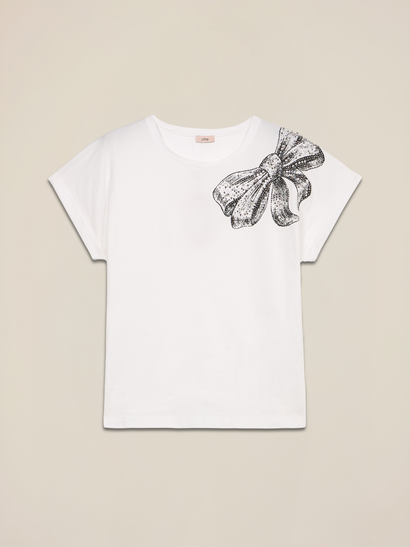 T-shirt in jersey con stampa e applicazioni image number 3