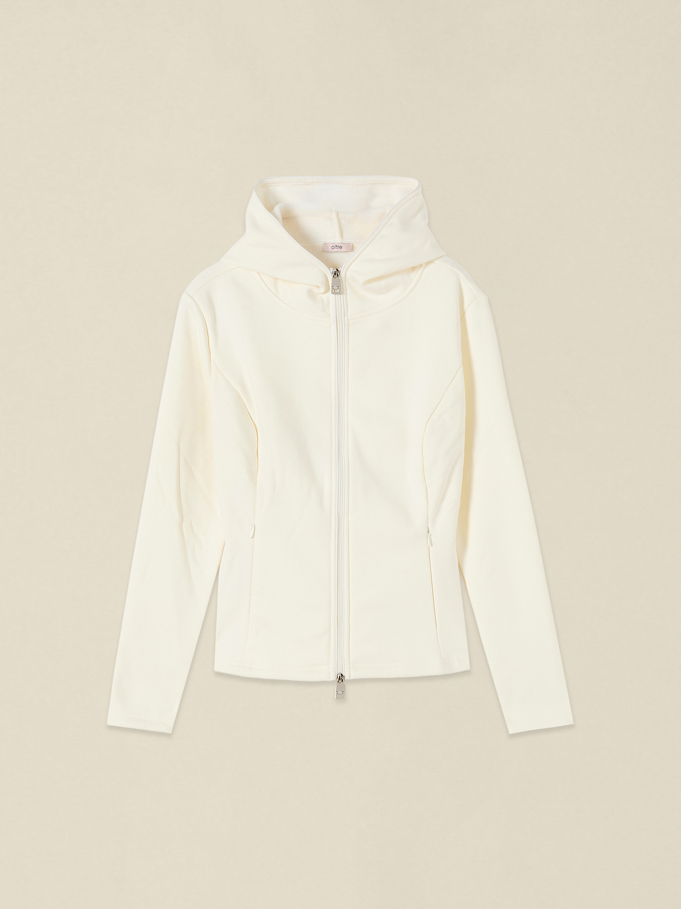 Technical fabric sweatshirt with zip and hood image number 3