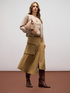 Fluid midi A-line skirt with panel image number 0
