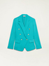 Blazer doble botonadura de tejido de punto image number 4
