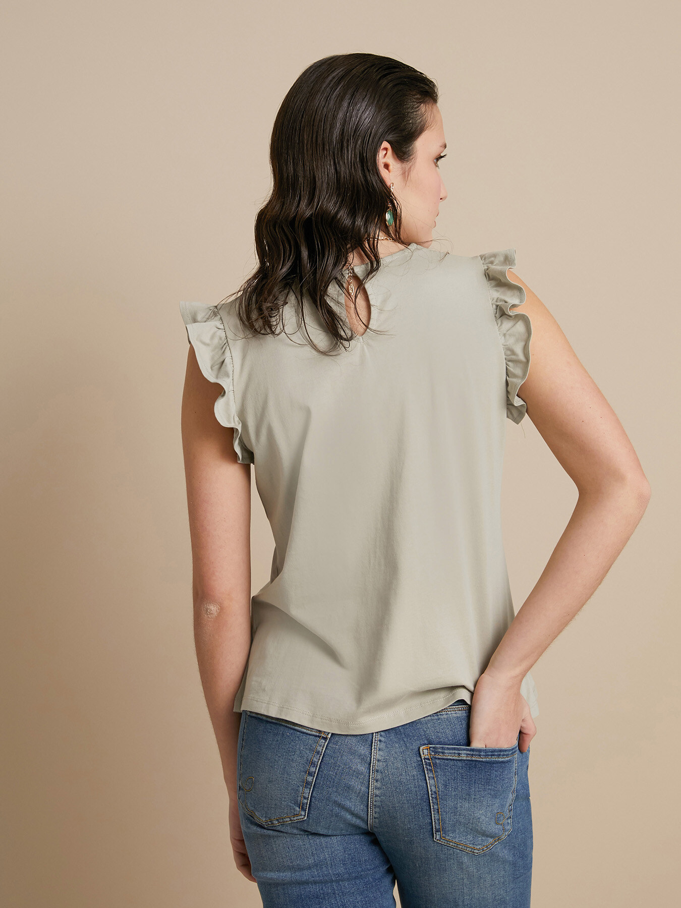 Top en coton avec broderie image number 1