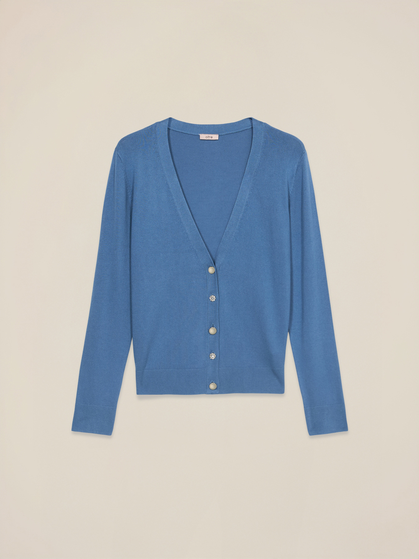 V-neck cardigan in viscose blend image number 3