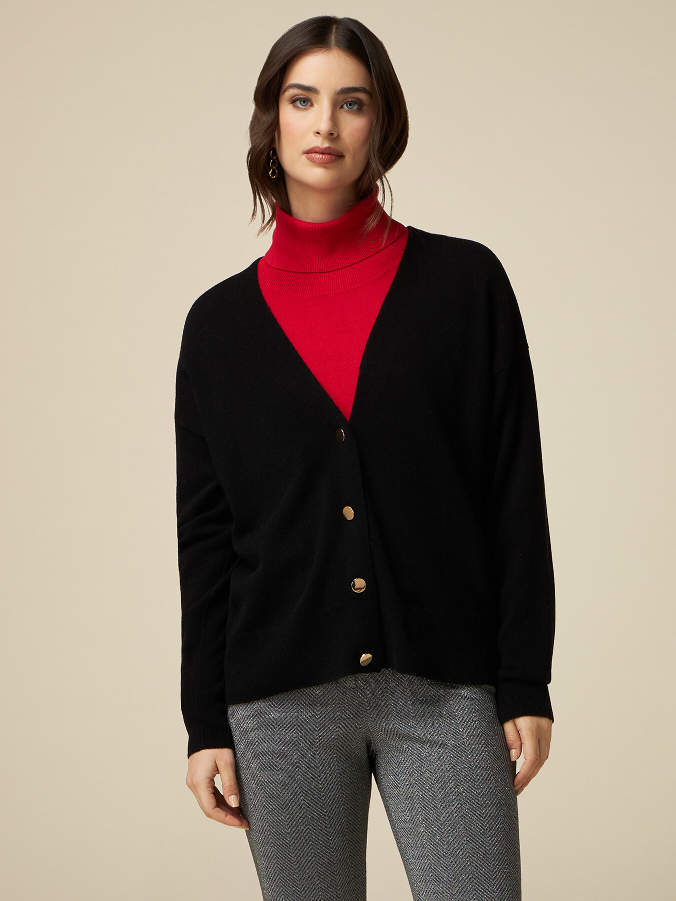 C&aacute;rdigan de lana/cachemir image number 0